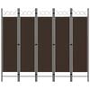 vidaXL Cloison de s&eacute;paration 5 panneaux Marron 200x180 cm