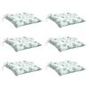 vidaXL Coussins de chaise lot de 6 &agrave; motif de feuilles 50x50x7 cm