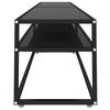 vidaXL Meuble TV noir 220x40x40,5 cm verre trempé