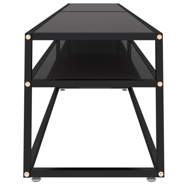 vidaXL Meuble TV noir 220x40x40,5 cm verre trempé