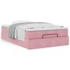 vidaXL Lit ottoman avec matelas rose 120x190 cm velours