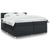 vidaXL Sommier &agrave; lattes de lit avec matelas Noir 200x200 cm Similicuir