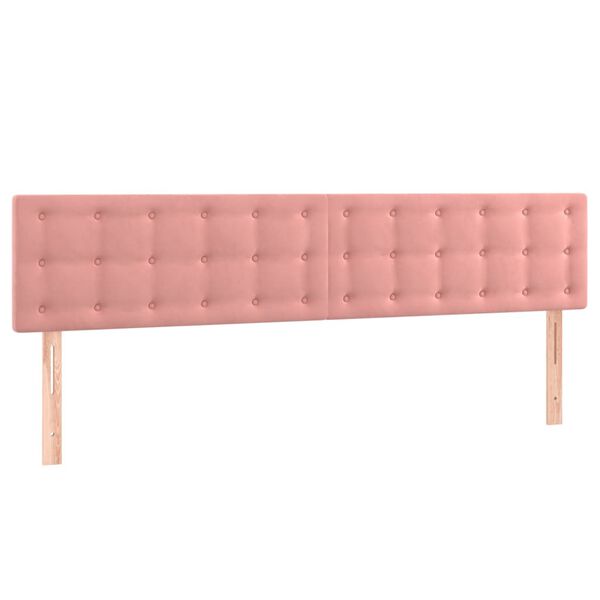 vidaXL T&ecirc;te de lit &agrave; LED Rose 160x5x78/88 cm Velours