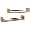 vidaXL &Eacute;tag&egrave;re Murale 2 pcs Ch&ecirc;ne artisanal 80 x 16 x 14 cm