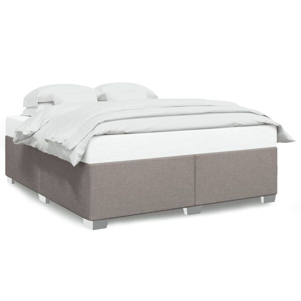 vidaXL Cadre de lit sans matelas taupe 180x200 cm tissu