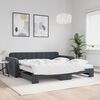 vidaXL Lit de jour et gigogne et matelas gris fonc&eacute; 100x200 cm velours