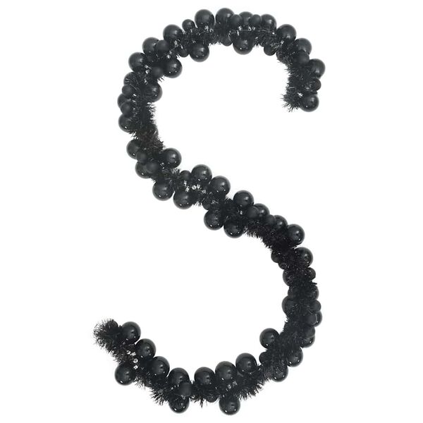 vidaXL Guirlande de Boules de Noël Noir 186 cm Polystyrène