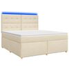 vidaXL Lit boxspring avec matelas Cr&egrave;me 140 x 190 cm Tissu
