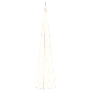 vidaXL C&ocirc;ne lumineux d&eacute;coratif &agrave; LED Acrylique Blanc chaud 90 cm