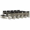 vidaXL Ensemble &agrave; manger de jardin et coussins 15 pcs gris clair rotin
