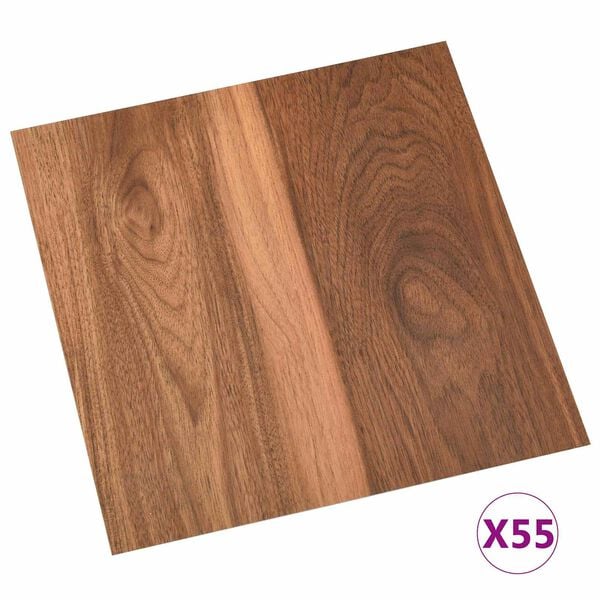 vidaXL Planches de sol 55 pcs Marron 5,11 m&sup2; PVC