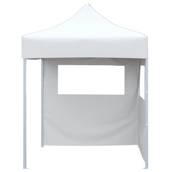 vidaXL Tente de r&eacute;ception pliable avec 2 parois 2x2 m Acier Blanc