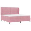 vidaXL Lit &agrave; ressorts avec matelas Rose 200 x 200 cm Polyester