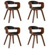 vidaXL Chaises &agrave; manger lot de 4 noir bois courb&eacute; et similicuir
