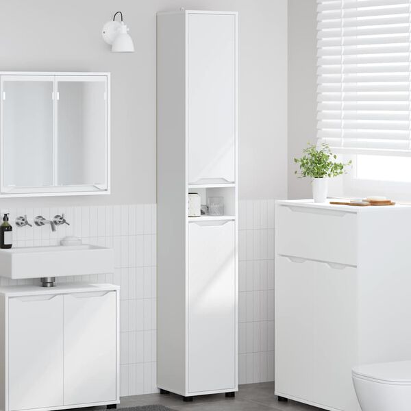vidaXL Cabinet de salle de bain avec &eacute;tag&egrave;re Blanc 30,5 x 30 x 195 cm