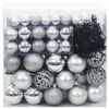 vidaXL Ensemble de Boules de Noël 120 pcs Argent Plastique