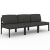 vidaXL Canap&eacute; de jardin 3 places avec coussins Aluminium Anthracite