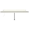 vidaXL Auvent automatique avec capteur de vent et LED 500x300 cm Crème