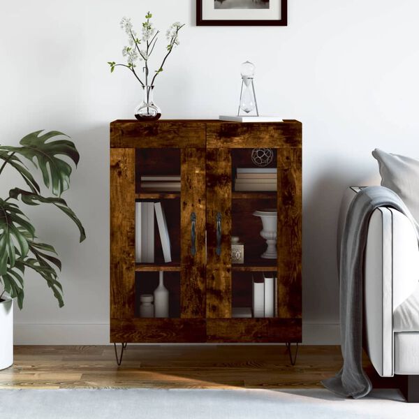 vidaXL Buffet ch&ecirc;ne fum&eacute; 69,5x34x90 cm bois d'ing&eacute;nierie