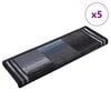 vidaXL Tapis d'escalier autoadh&eacute;sifs 5 pcs 65x21x4 cm Noir et gris