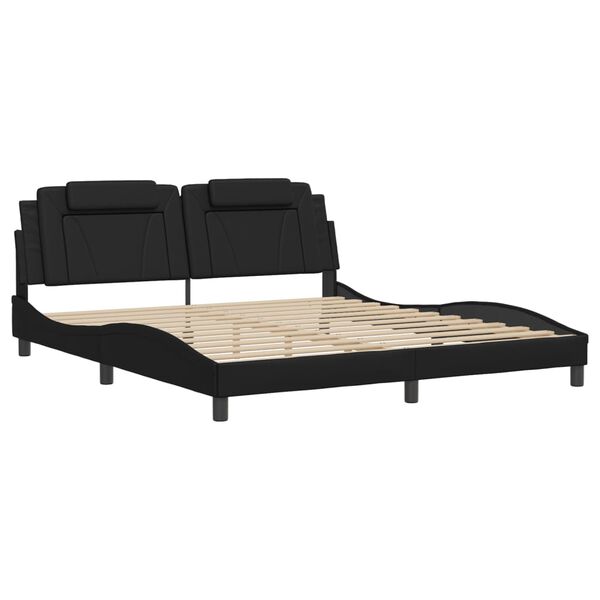 vidaXL Cadre de lit Viana sans matelas noir 180x200 cm similicuir