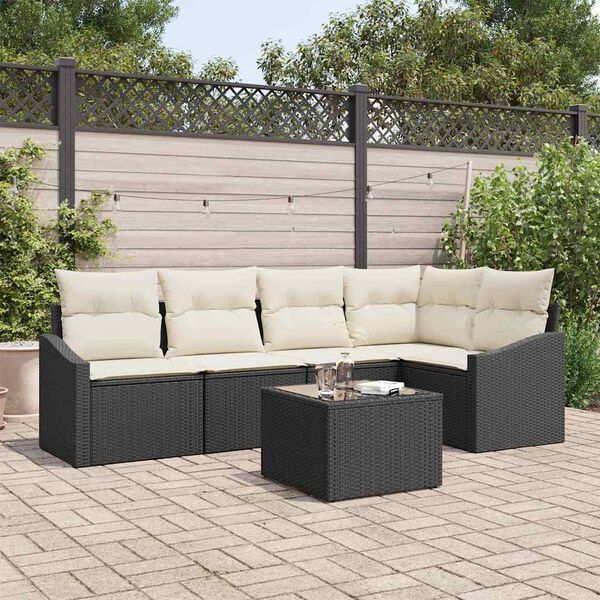 vidaXL Ensemble de salle &agrave; manger pour jardin 6 pcs Marron et Cr&egrave;me