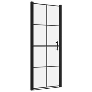 vidaXL Porte de douche Verre tremp&eacute; 81x195 cm Noir