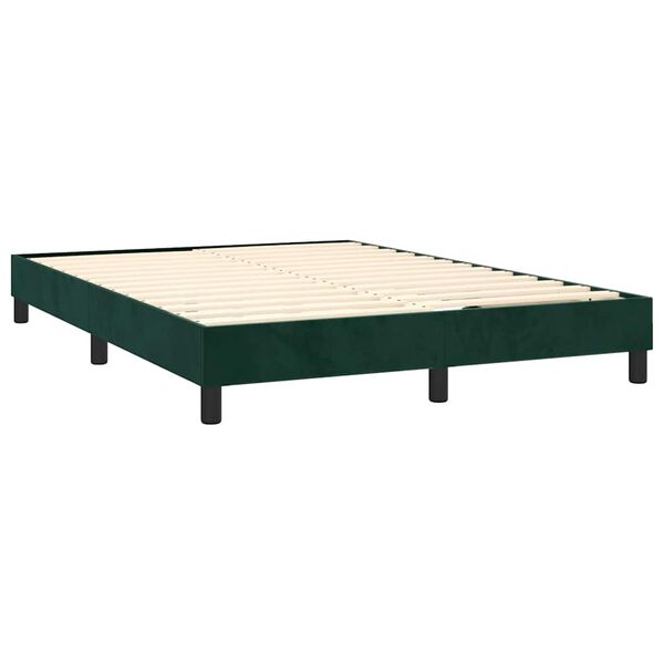 vidaXL Sommier &agrave; lattes de lit et matelas Vert fonc&eacute; 140x200cm Velours