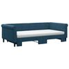 vidaXL Lit de jour avec lit gigogne et matelas bleu 100x200 cm velours