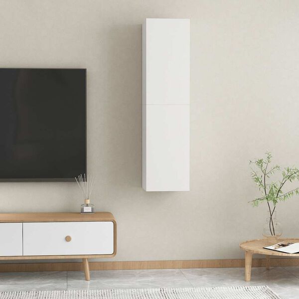 vidaXL Meubles TV 2 pcs Blanc 30,5x30x60 cm Bois d’ingénierie
