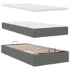 vidaXL Cadre de lit ottoman avec matelas gris foncé 80x200 cm tissu