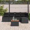 vidaXL Ensemble de canapé de jardin 6 pcs Noir