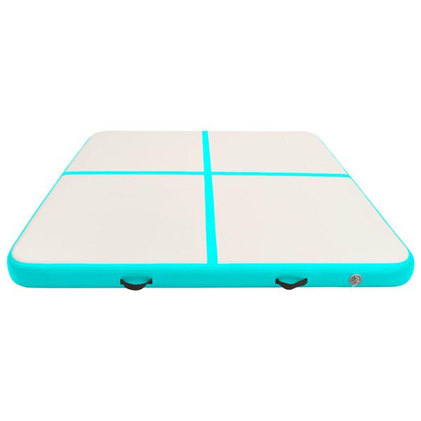 vidaXL Tapis gonflable de gymnastique avec pompe 200x200x20cm PVC Vert