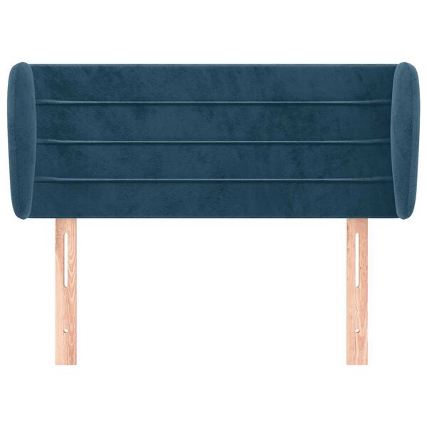 vidaXL T&ecirc;te de lit avec oreilles Bleu fonc&eacute; 83x23x78/88 cm Velours