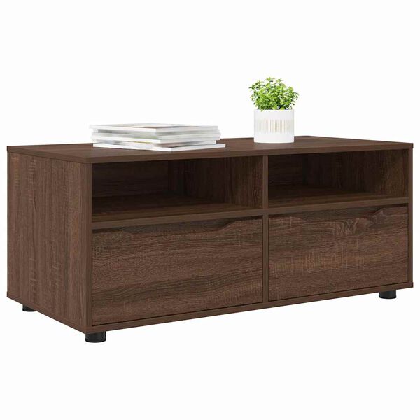 vidaXL Meuble TV Ch&ecirc;ne brun 100 x 48 x 43 cm Bois d'ing&eacute;nierie