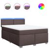 vidaXL Sommier &agrave; lattes de lit avec matelas Marron fonc&eacute; 140x200 cm