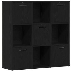 vidaXL Biblioth&egrave;que en ch&ecirc;ne noir 90 x 28 x 90 cm bois d'ing&eacute;nierie