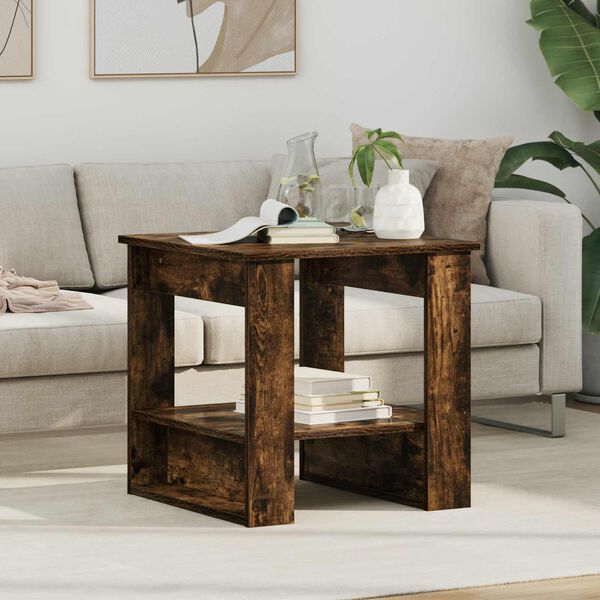 vidaXL Table basse Ch&ecirc;ne fum&eacute; 51 x 50 x 50 cm Bois d'ing&eacute;nierie