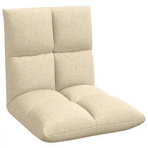 vidaXL Fauteuil de sol ajustable Cr&egrave;me Tissu