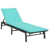 vidaXL Chaise longue avec coussin en rotin synth&eacute;tique noir