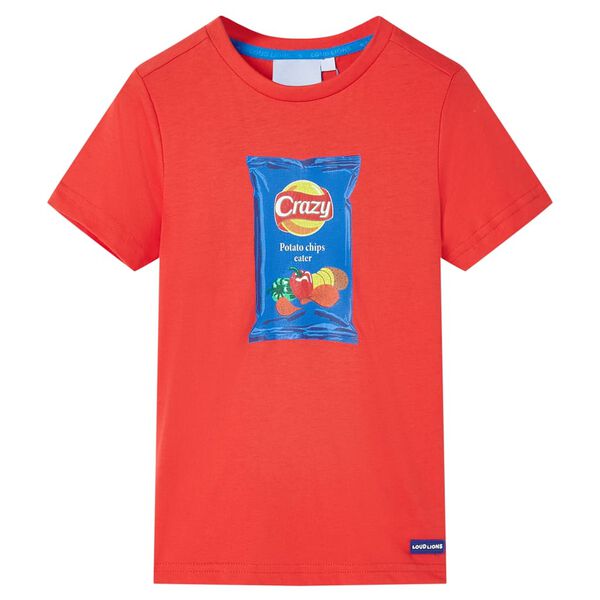 T-shirt pour enfants avec manches courtes rouge 116