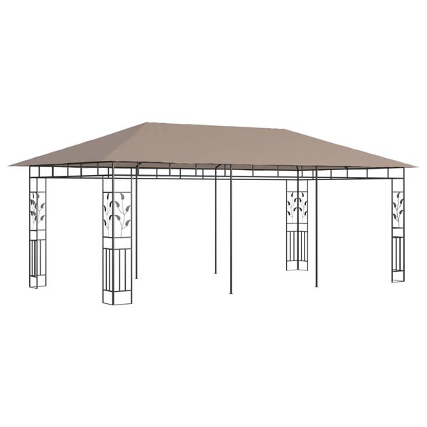 vidaXL Belvédère avec moustiquaire 6x3x2,73 m Taupe 180 g/m²