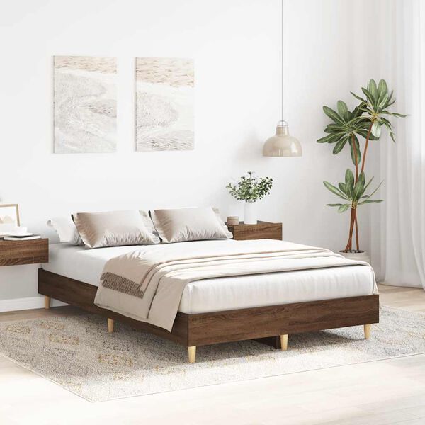 vidaXL Cadre de lit sans matelas chêne marron 120x190 cm