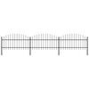vidaXL Cl&ocirc;ture de jardin avec dessus en forme de lance 530x125 cm noir