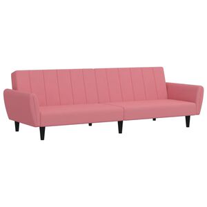 vidaXL Canap&eacute;-lit &agrave; 2 places rose velours