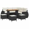 vidaXL Ensemble de canap&eacute; de jardin 9 pc Noir polyrotin