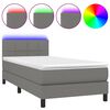 vidaXL Sommier &agrave; lattes de lit avec matelas et LED Gris fonc&eacute; 80x200cm