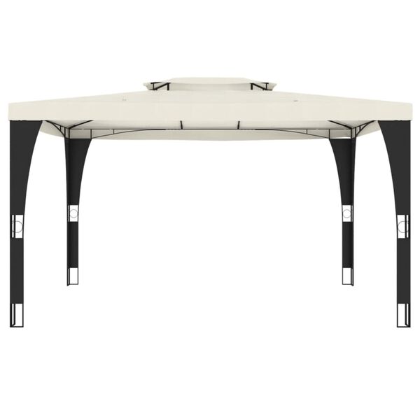 vidaXL Tonnelle à double toit crème 3,98x2,98 m acier