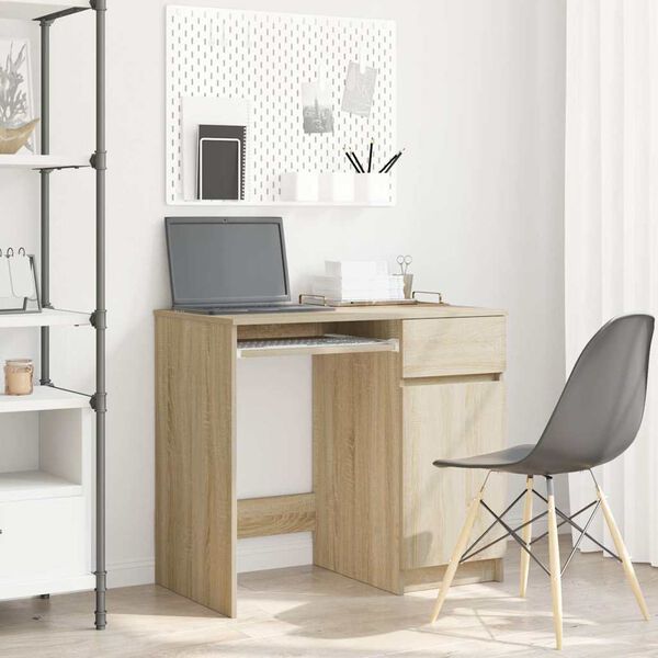 vidaXL Bureau ch&ecirc;ne Sonoma 86x49x76 cm bois d'ing&eacute;nierie