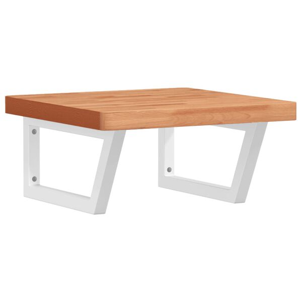 vidaXL &Eacute;tag&egrave;re de vasque murale acier et bois massif de h&ecirc;tre